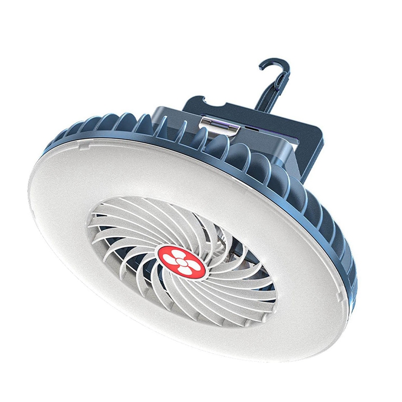 Outdoor Camping Misting Fan - Ventilador de acampamento portátil com LED,