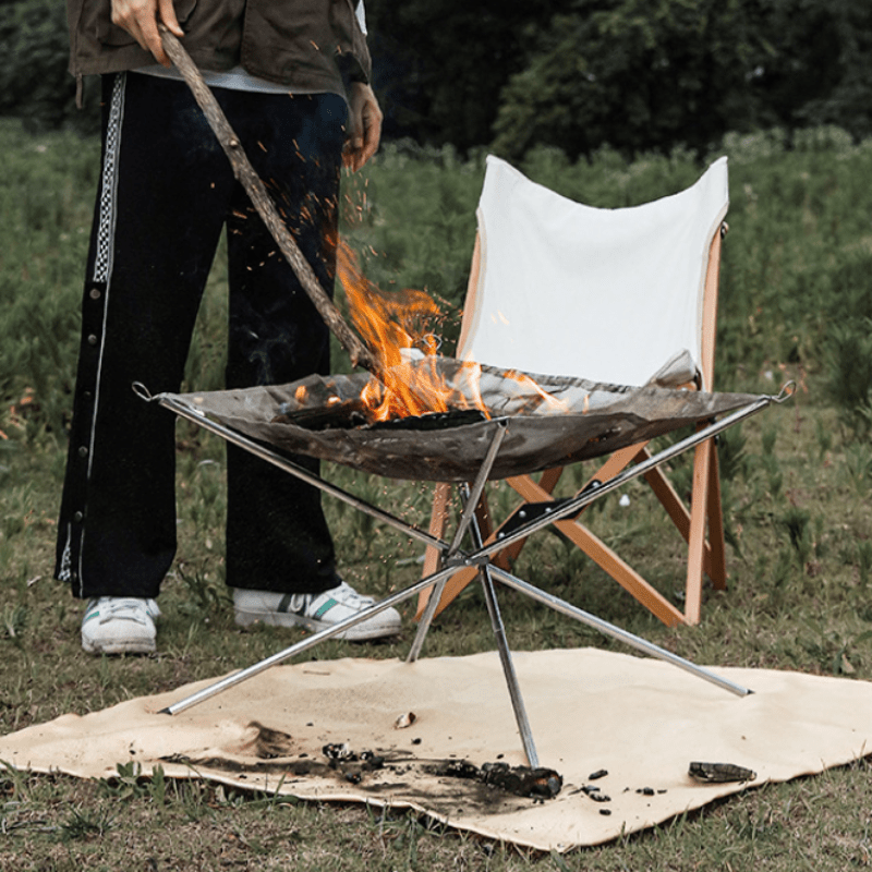 Outdoor Camping Fireplace - Fogueira portátil dobrável de aço com