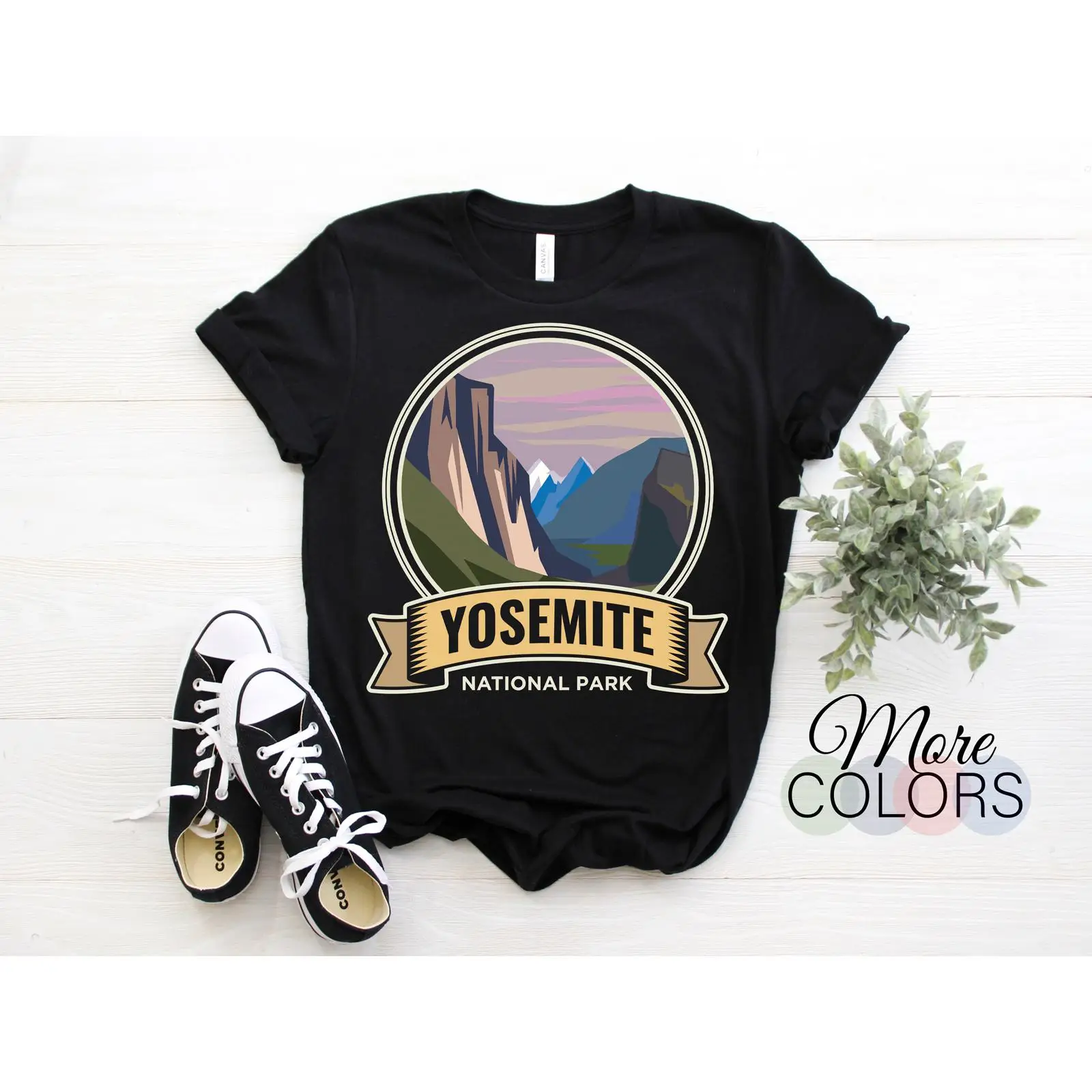 Outdoor Camping Yosemite - Camiseta Vintage do Parque Nacional de