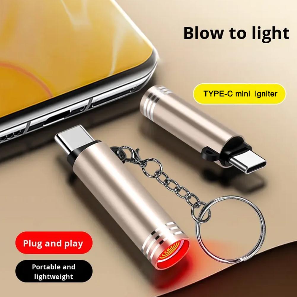 Outdoor Windproof Lighter - Tipo c mini isqueiro soprar para