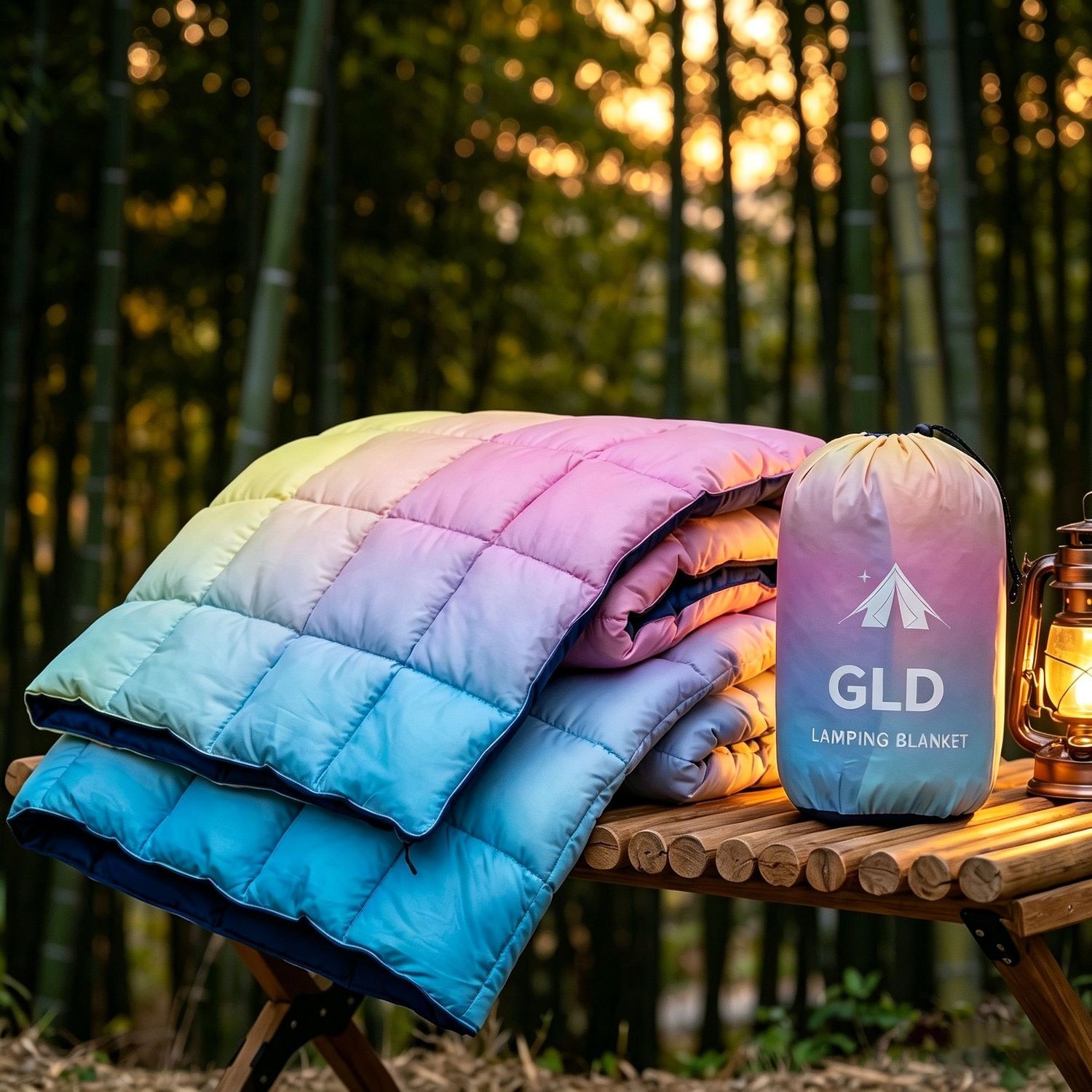 Outdoor Camping Blanket - Cobertor de Camping em Cores Gradientes,