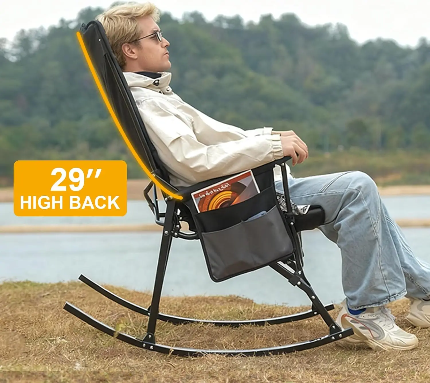Outdoor Oversized Camping Chair - Conjunto de 2 Cadeiras de Balanço