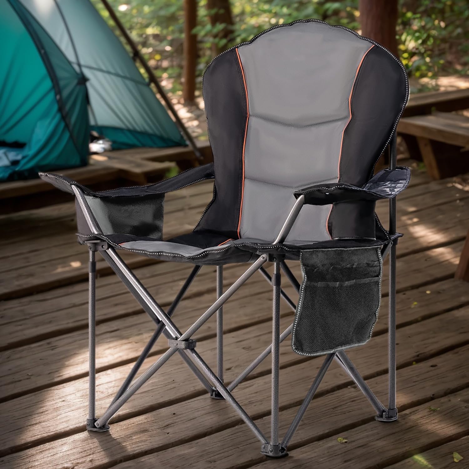 Outdoor Oversized Camping Chair - Cadeira de Camping Dobrável Grande com