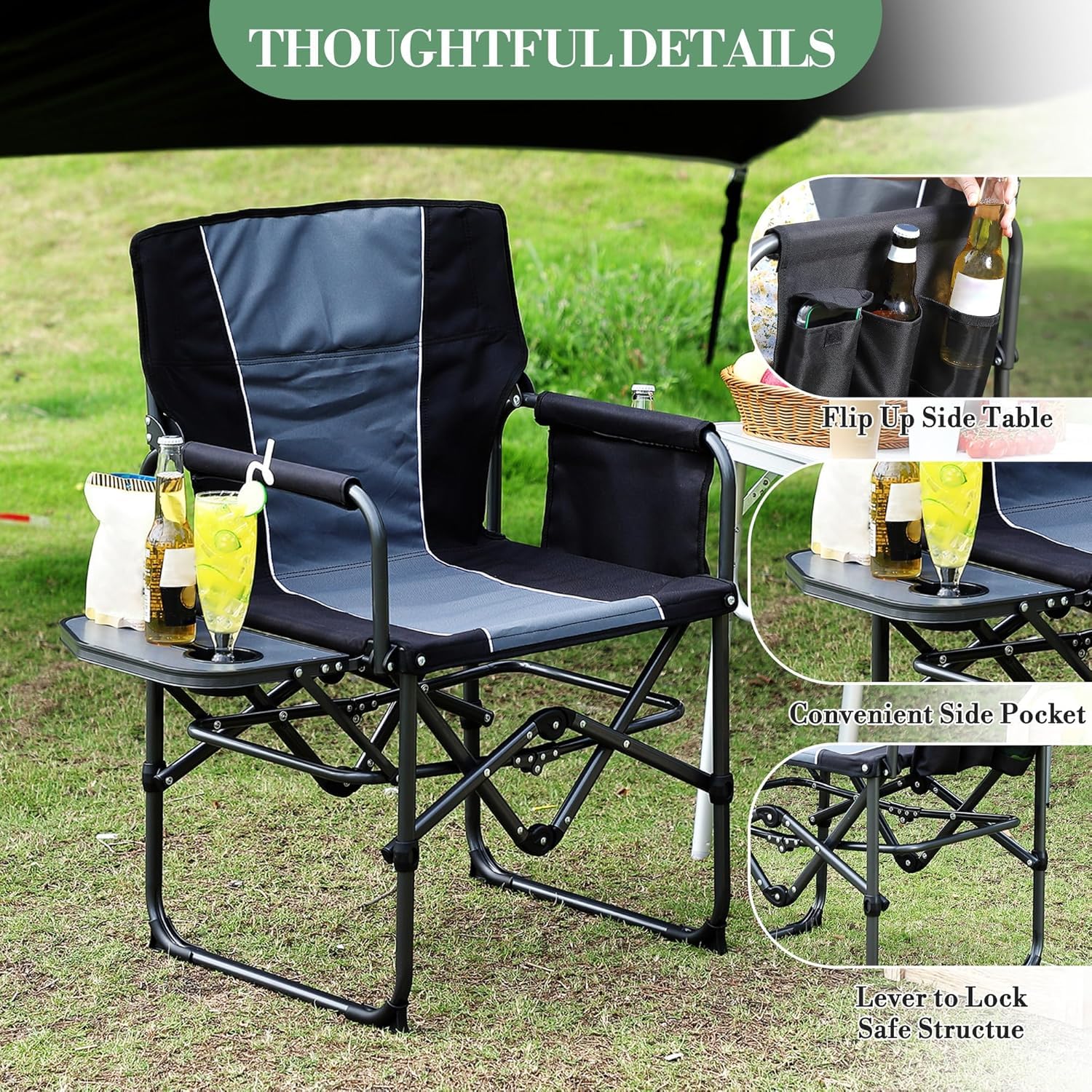 Outdoor Oversized Camping Chair - Cadeiras de camping para diretores, tamanho