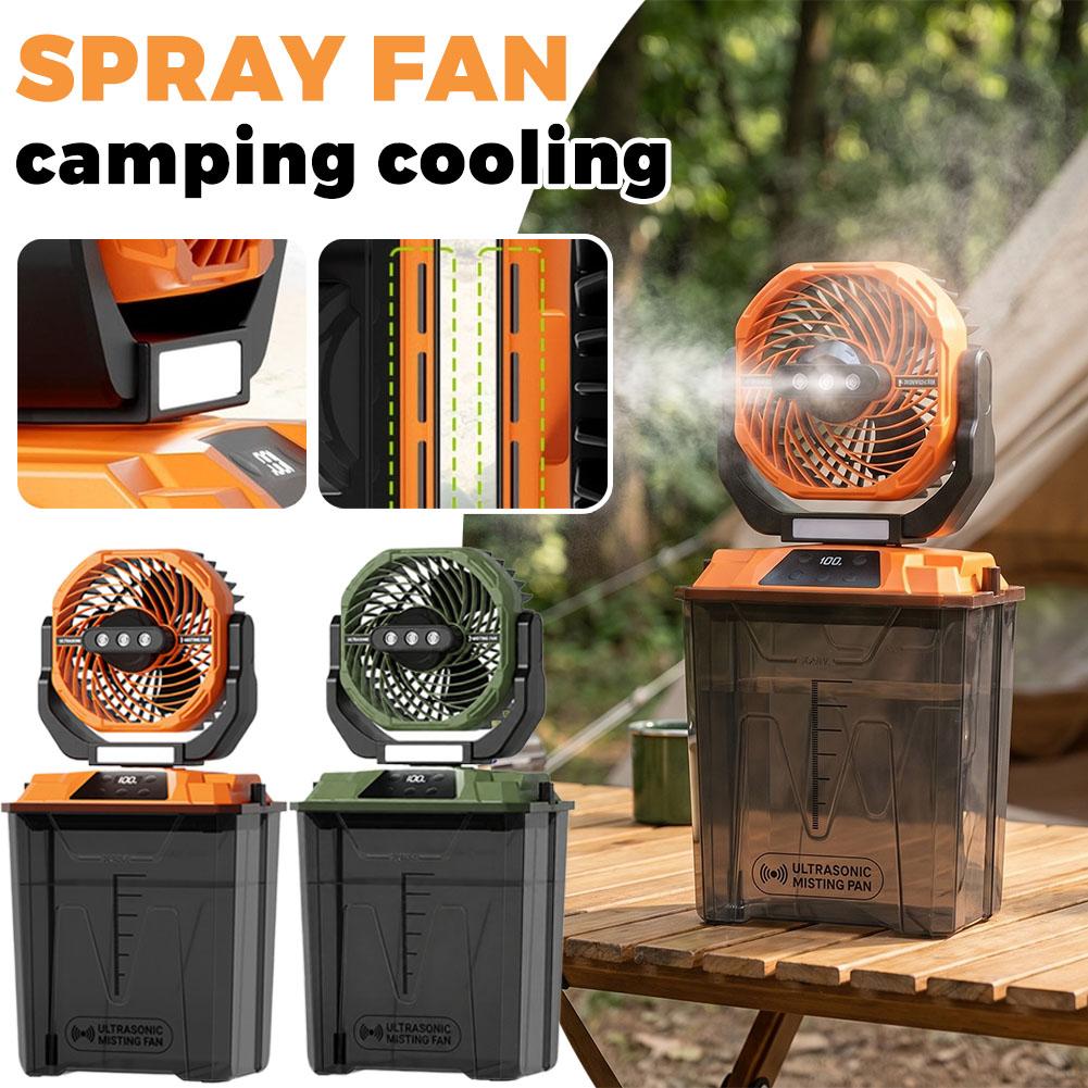 Outdoor Camping Misting Fan - Novo Ventilador Portátil de Resfriamento para