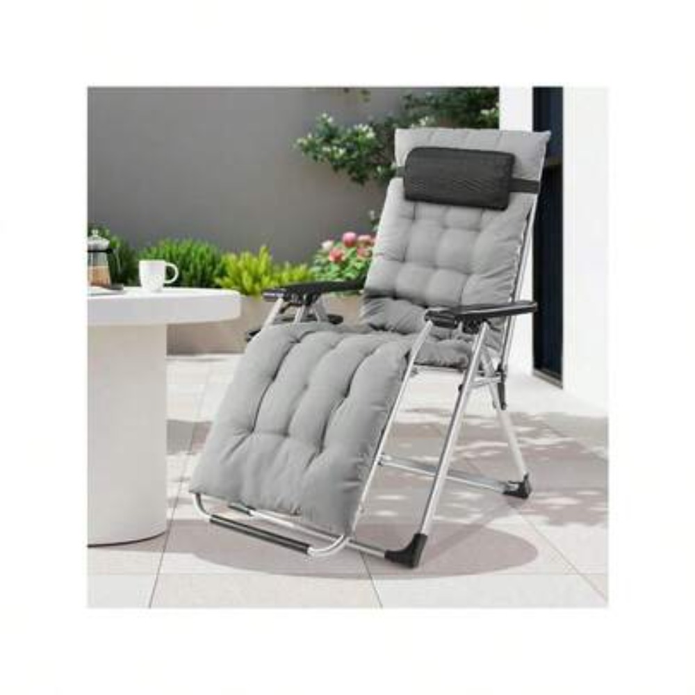 Outdoor Oversized Camping Chair - Cadeira Dobrável Zero Gravity com Porta-Copos