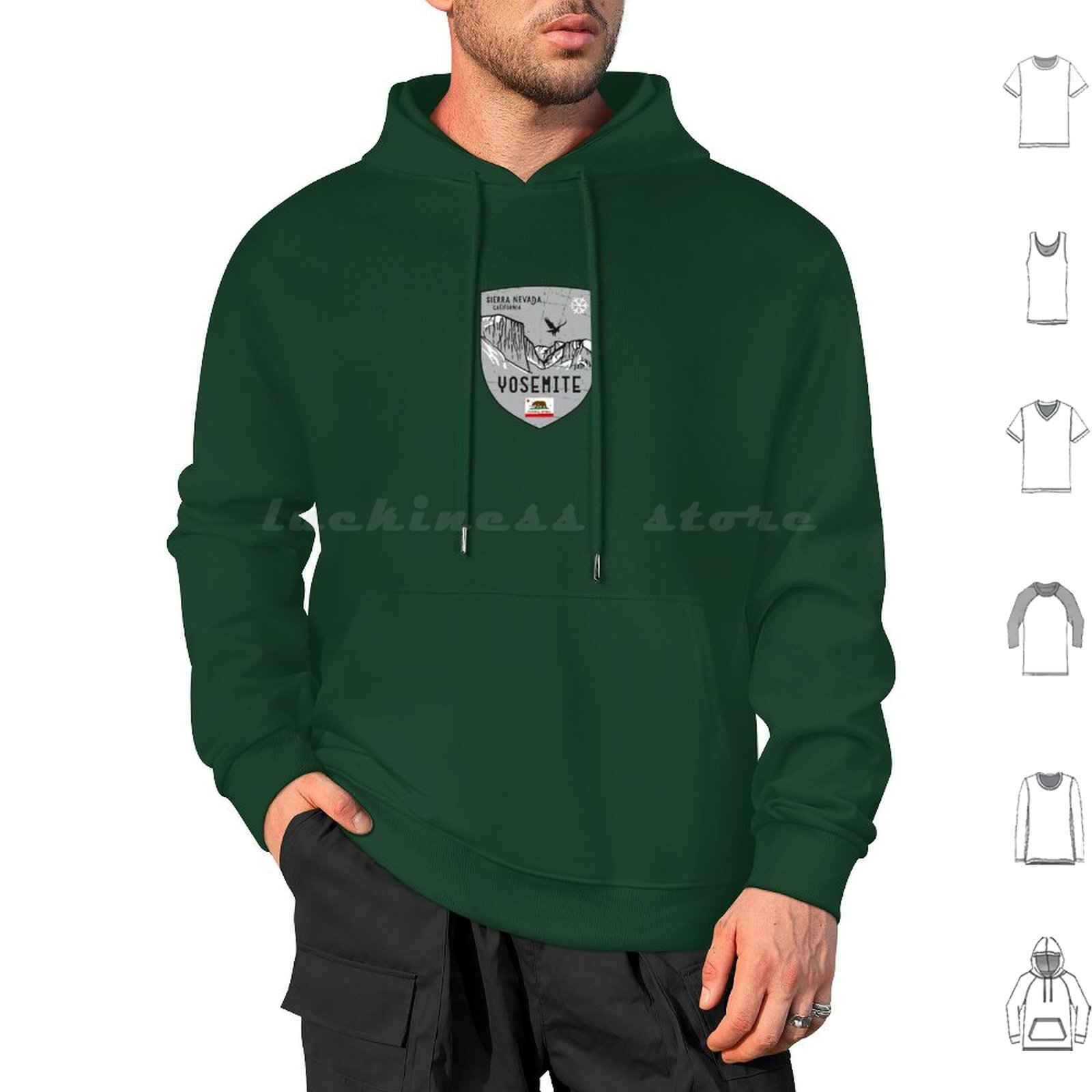 Outdoor Camping Yosemite - Yosemite califórnia emblema moletom com capuz