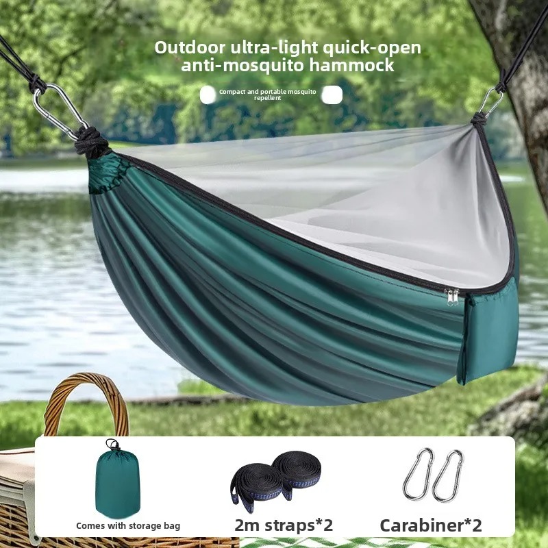 Camping Hammock - Rede de acampamento leve com mosquiteiro,