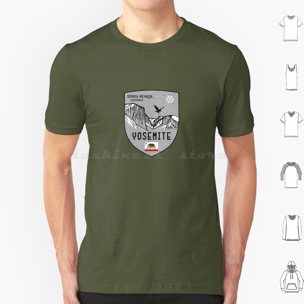 Outdoor Camping Yosemite - Yosemite califórnia emblema t camisa tamanho