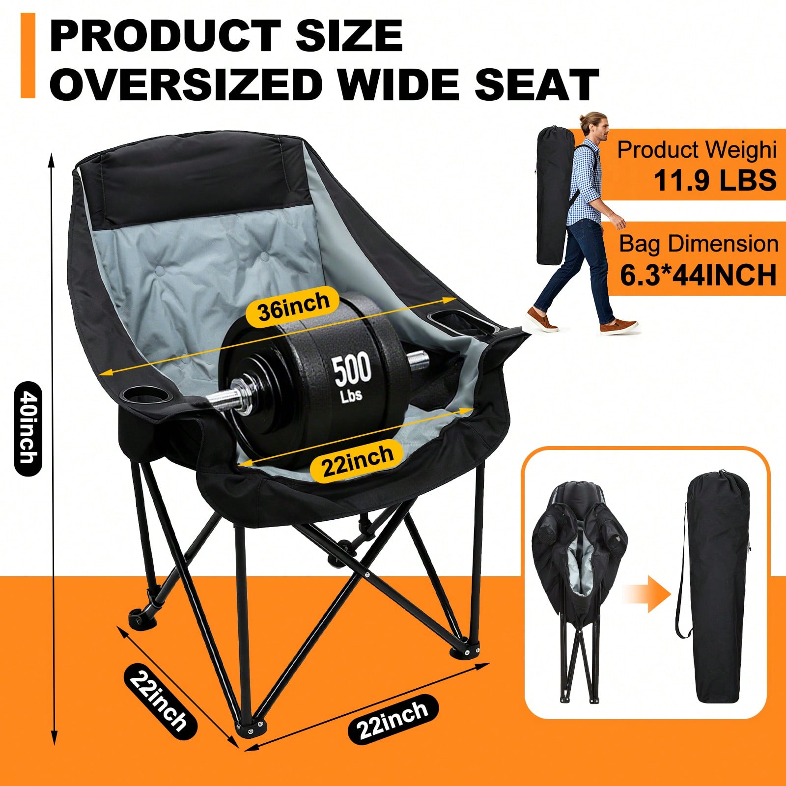 Cadeira de Camping Dupla Aquec - Outdoor Oversized Camping Chair avaliação e preço