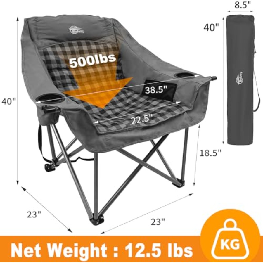 Cadeiras de camping extragrand - Outdoor Oversized Camping Chair avaliação e preço