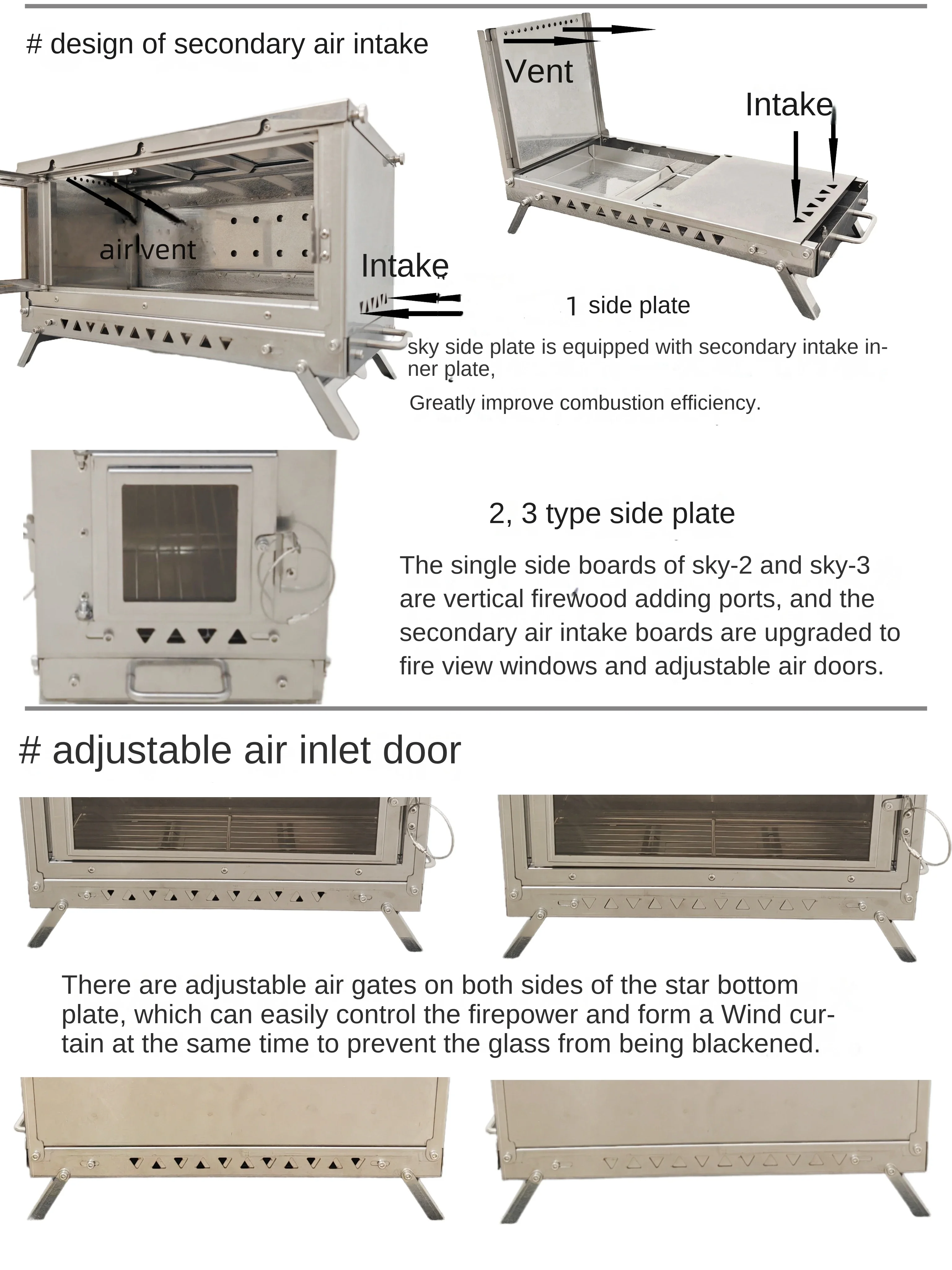 WT-Sky-Ti lareira dobrável de  - Outdoor Camping Fireplace avaliação e preço