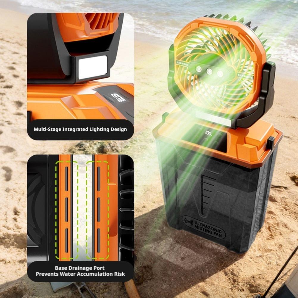 Novo Ventilador Portátil de Re - Outdoor Camping Misting Fan avaliação e preço