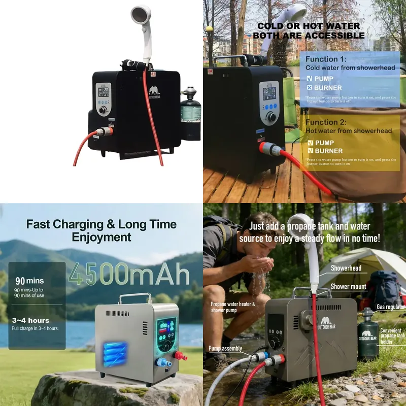 Chuveiro Portátil para Camping - Outdoor Camping Water Heater avaliação e preço