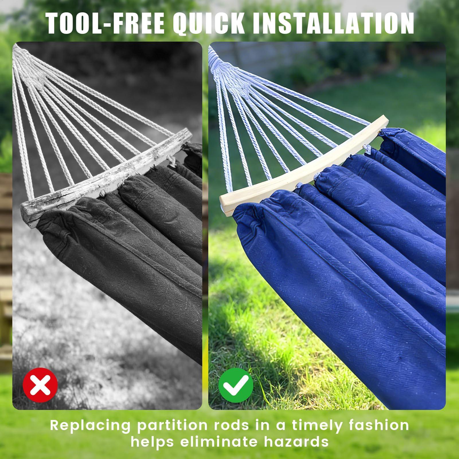 2 Peças de Barra de Madeira co - Camping Hammock avaliação e preço