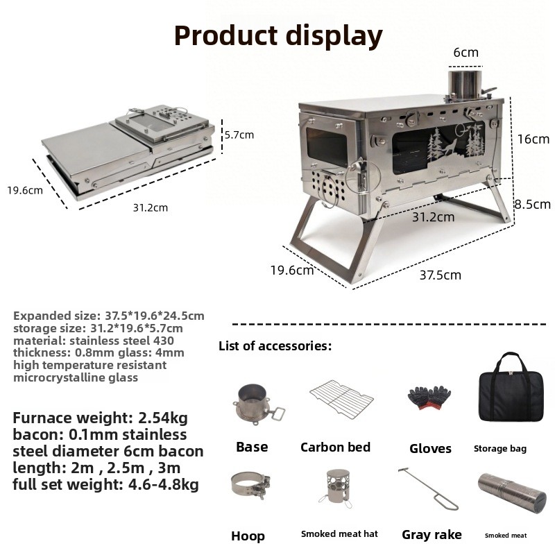 Fogão a Lenha Portátil Dobráve - Outdoor Camping Fire Pit avaliação e preço