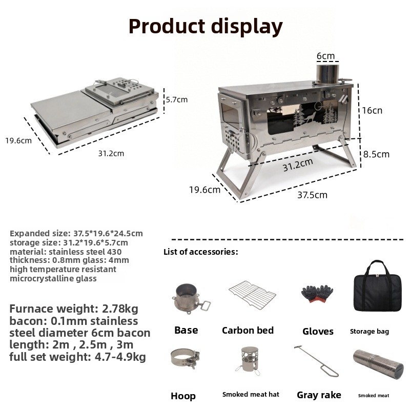 Fogão a Lenha Portátil Dobráve - Outdoor Camping Fire Pit avaliação e preço