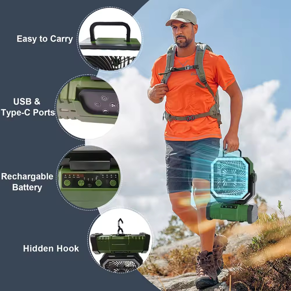 Ventilador Portátil Multifunci - Outdoor Camping Misting Fan avaliação e preço