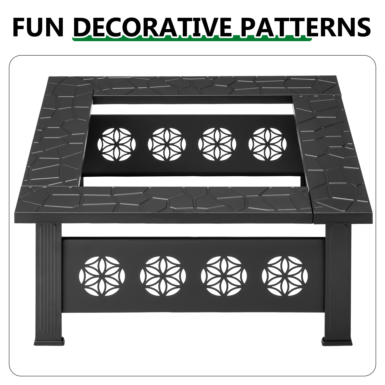 Mesa de fogueira quadrada de 3 - Outdoor Camping Fire Pit avaliação e preço