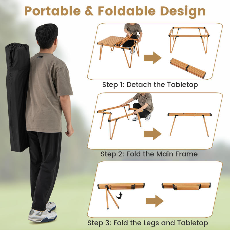 Mesa de Piquenique Dobrável In - Outdoor Camping Table With Storage avaliação e preço