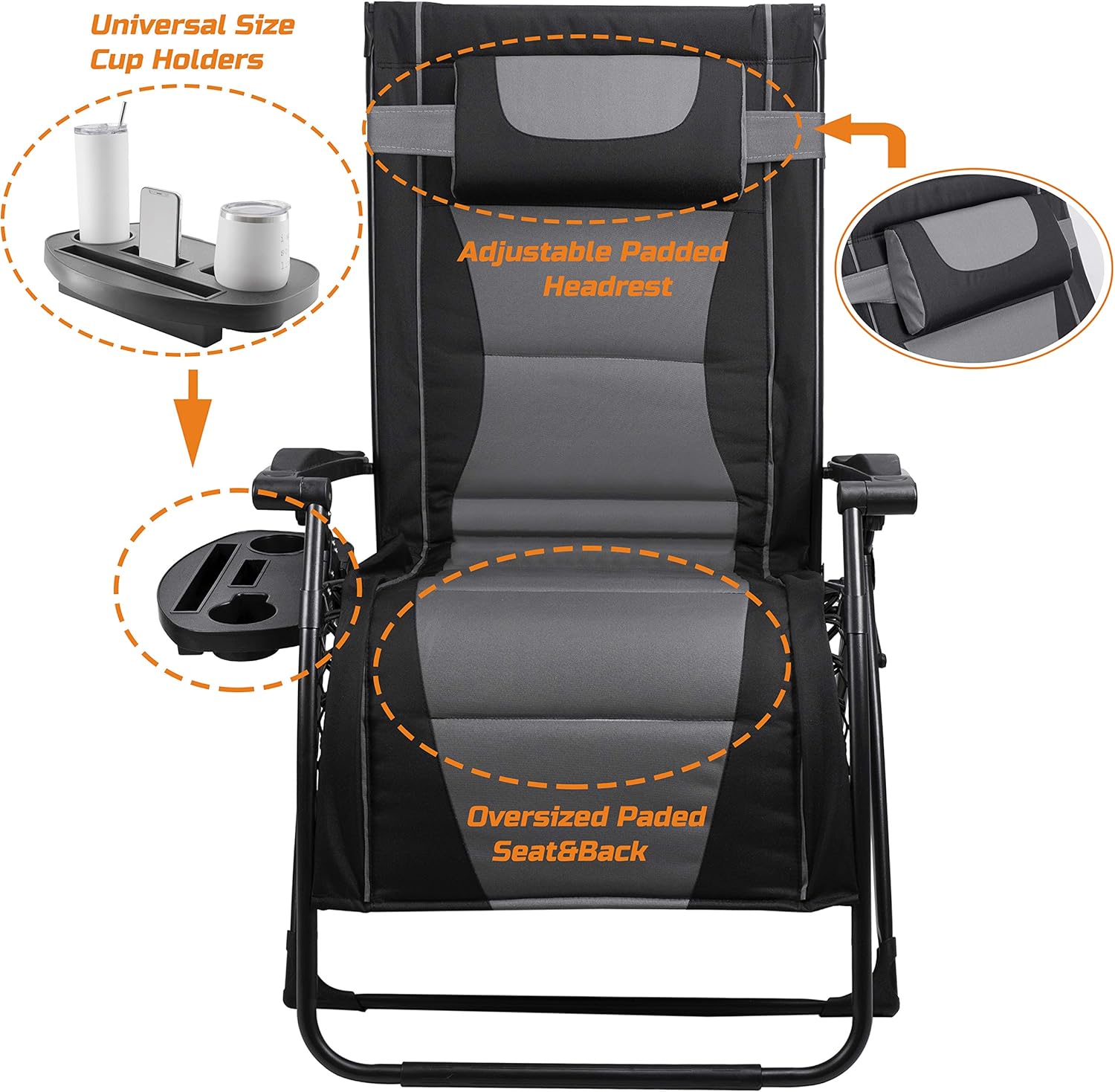 Cadeira dobrável reclinável gr - Outdoor Oversized Camping Chair avaliação e preço